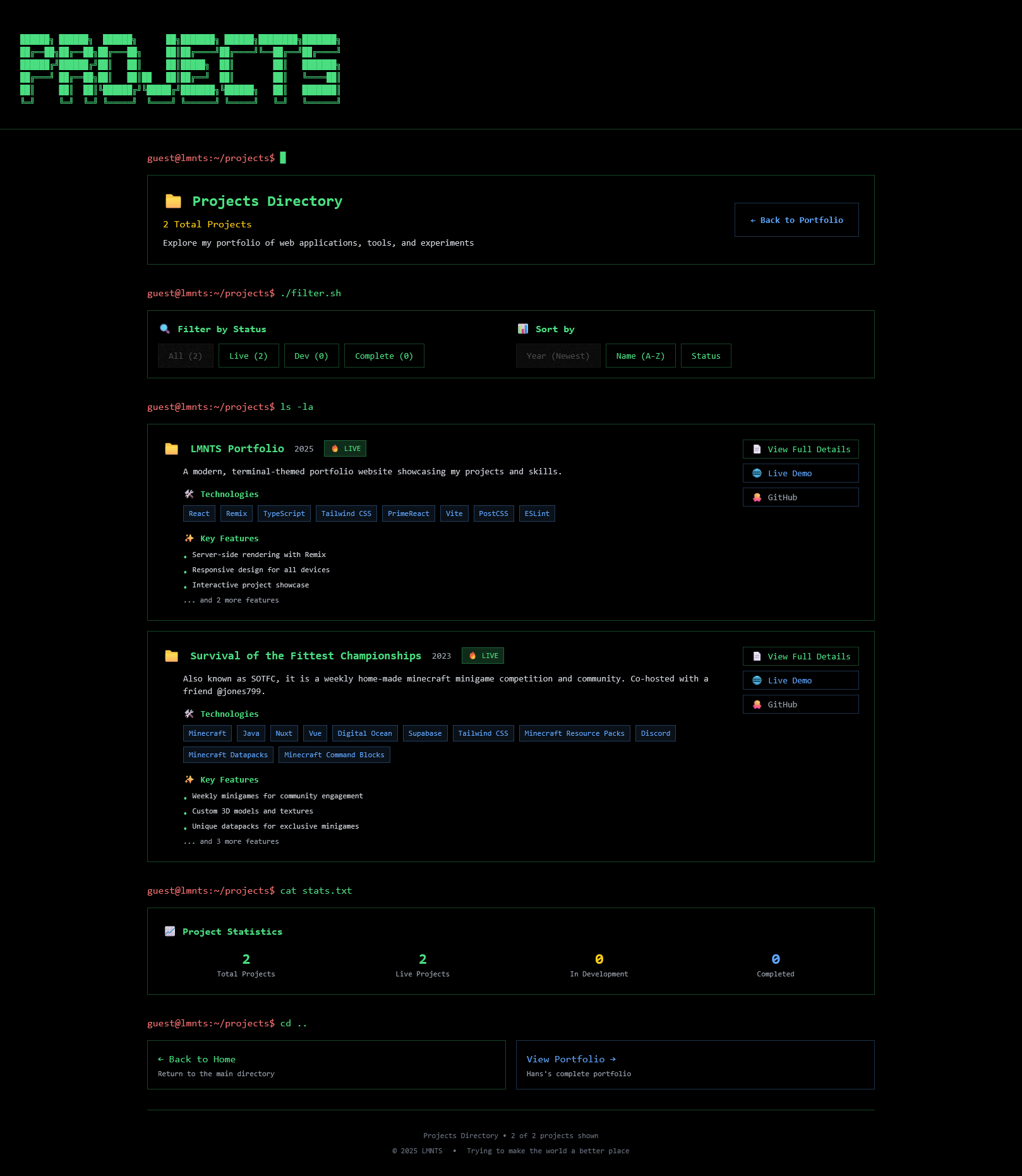 Projects List